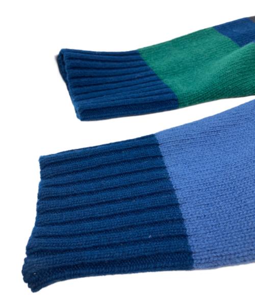 Aime Leon Dore（エメ レオン ドレ）Aime Leon Dore (エメ レオン ドレ) Vertical Stripe Knitted Sweat ブルー×イエロー サイズ:Lの古着・服飾アイテム