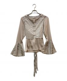 MARTE（マルテ）の古着「sahara柄レイヤードトップス」｜ベージュ