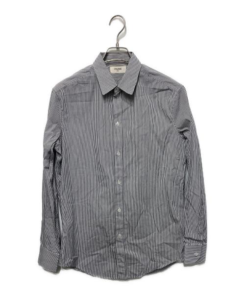 CELINE（セリーヌ）CELINE (セリーヌ) ストライプシャツ ブラック サイズ:38の古着・服飾アイテム