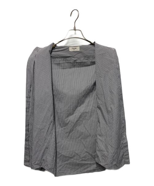 CELINE（セリーヌ）CELINE (セリーヌ) ストライプシャツ ブラック サイズ:38の古着・服飾アイテム
