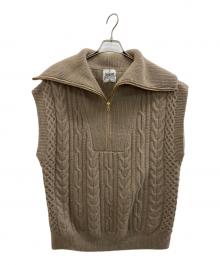 Spick and Span（スピック＆スパン）の古着「ハミルトンアルパカケーブルZIPベスト」｜ブラウン