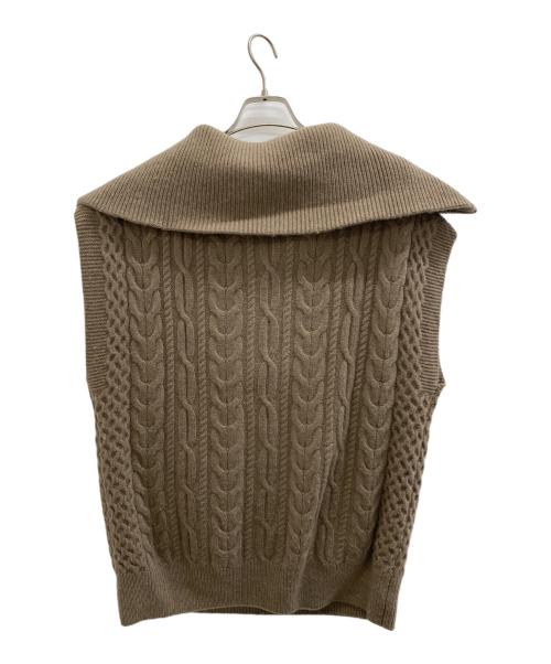 Spick and Span（スピック＆スパン）Spick and Span (スピックアンドスパン) ハミルトンアルパカケーブルZIPベスト ブラウン サイズ:ｆの古着・服飾アイテム