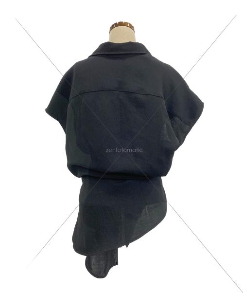 AKIKOAOKI（アキコアオキ）AKIKOAOKI (アキコアオキ) コットン3wayシェイプシャツ ブラック サイズ:Fの古着・服飾アイテム