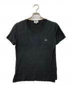 Vivienne Westwood manヴィヴィアン ウェストウッド マン）の古着「オーブ刺繍Vネックカットソー」｜ブラック