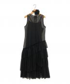 FRAY IDフレイ アイディー）の古着「チュールレイヤーティアードドレス」｜ブラック