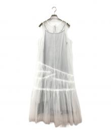 FRAY ID（フレイ アイディー）の古着「チュールレイヤーティアードドレス」｜ホワイト