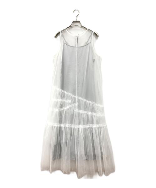 FRAY ID（フレイ アイディー）FRAY ID (フレイ アイディー) チュールレイヤーティアードドレス ホワイト サイズ:1の古着・服飾アイテム