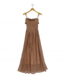 FRAY ID（フレイ アイディー）の古着「ワッシャーシャーリングキャミワンピース」｜ブラウン