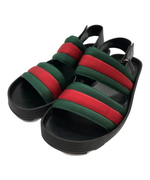 GUCCI（グッチ）GUCCI (グッチ) WEB SANDAL ブラック サイズ:8の古着・服飾アイテム