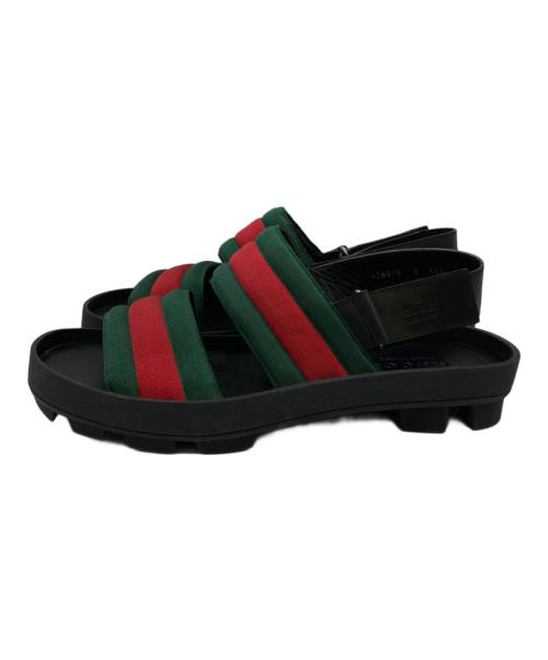 GUCCI（グッチ）GUCCI (グッチ) WEB SANDAL ブラック サイズ:8の古着・服飾アイテム