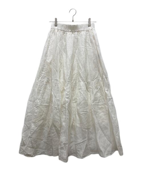 SACRA（サクラ）SACRA (サクラ) RAMIE LAWN SKIRT ホワイト サイズ:38の古着・服飾アイテム