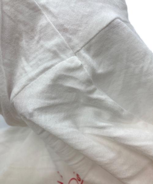 lucien pellat-finet（ルシアン・ペラフィネ）lucien pellat-finet (ルシアン・ペラフィネ) Nicolas Ouchenir メッセージTシャツ ホワイト×レッド サイズ:XLの古着・服飾アイテム