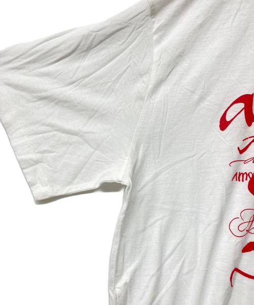 lucien pellat-finet（ルシアン・ペラフィネ）lucien pellat-finet (ルシアン・ペラフィネ) Nicolas Ouchenir プリントTシャツ ホワイト×レッド サイズ:XLの古着・服飾アイテム