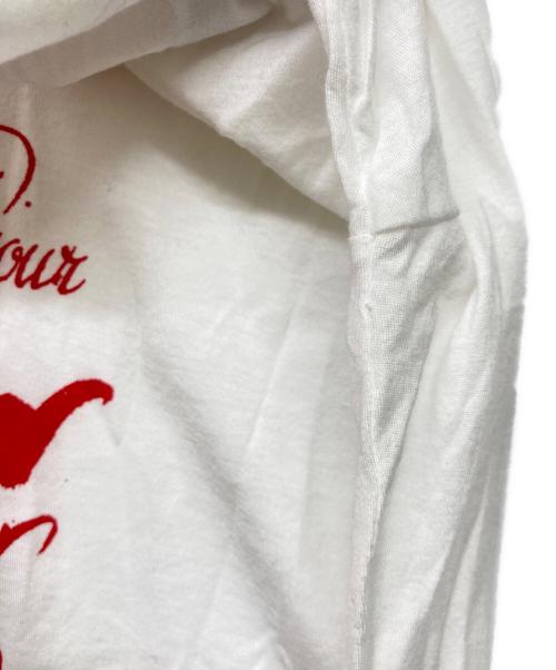 lucien pellat-finet（ルシアン・ペラフィネ）lucien pellat-finet (ルシアン・ペラフィネ) Nicolas Ouchenir プリントTシャツ ホワイト×レッド サイズ:XLの古着・服飾アイテム