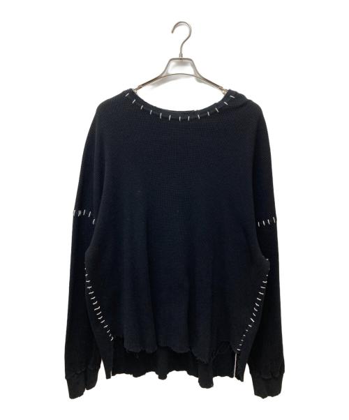 DISCOVERED（ディスカバード）DISCOVERED (ディスカバード) DAMAGE WAFFLE CUTSEWN DC-SS22-CU-04 ブラック サイズ:2の古着・服飾アイテム