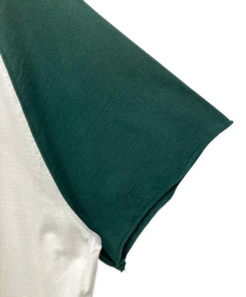 RHUDE（ルード）RHUDE (ルード) ラグランTシャツ ホワイト×グリーン サイズ:M　の古着・服飾アイテム