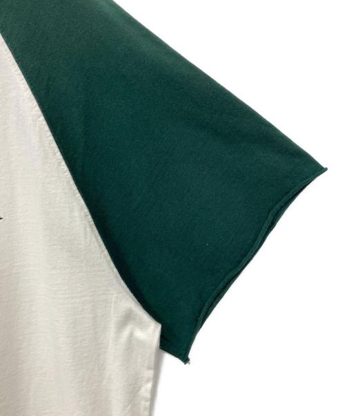 RHUDE（ルード）RHUDE (ルード) ラグランTシャツ ホワイト×グリーン サイズ:M　の古着・服飾アイテム