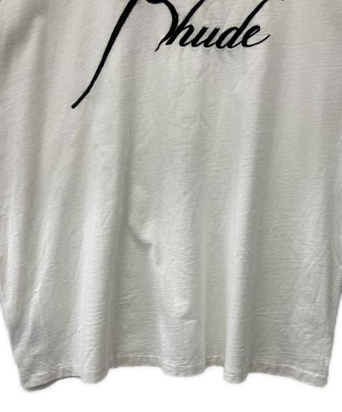 RHUDE（ルード）RHUDE (ルード) ラグランTシャツ ホワイト×グリーン サイズ:M　の古着・服飾アイテム