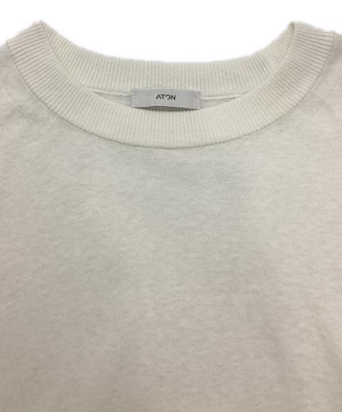 ATON（エイトン）ATON (エイトン) RECYCLE FRESCA CREW NECK SWEATER ホワイト サイズ:02の古着・服飾アイテム
