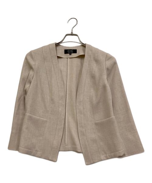 COUP DE CHANCE（クードシャンス）COUP DE CHANCE (クードシャンス) ノーカラージャケット ベージュ サイズ:38の古着・服飾アイテム