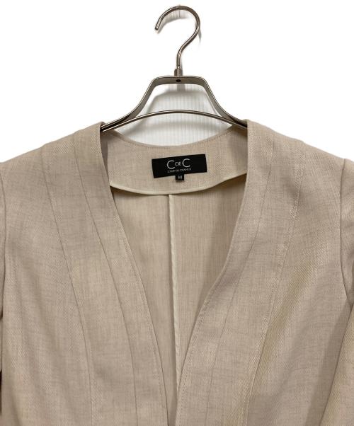 COUP DE CHANCE（クードシャンス）COUP DE CHANCE (クードシャンス) ノーカラージャケット ベージュ サイズ:38の古着・服飾アイテム