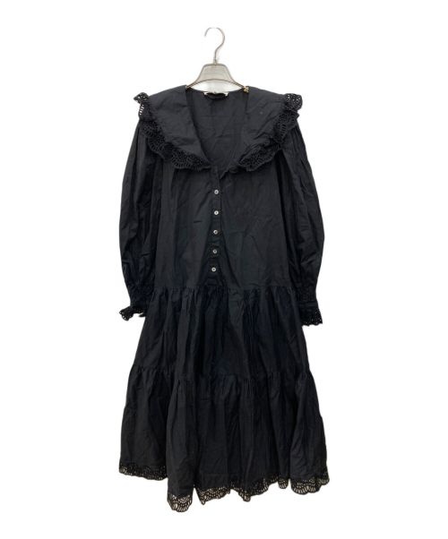 sea NEW YORK（シー ニューヨーク）Sea NEW YORK (シー ニューヨーク) レースラウンドカラー シャツワンピース ブラック サイズ:XSの古着・服飾アイテム