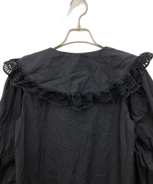 sea NEW YORK（シー ニューヨーク）Sea NEW YORK (シー ニューヨーク) レースラウンドカラー シャツワンピース ブラック サイズ:XSの古着・服飾アイテム