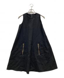 ESTNATION（エストネーション）の古着「ZIPポケットリネンミニワンピース」｜ブラック