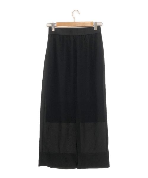 UNITED ARROWS（ユナイテッドアローズ）UNITED ARROWS (ユナイテッドアローズ) シアーニットコンビスカート ブラック サイズ:-の古着・服飾アイテム