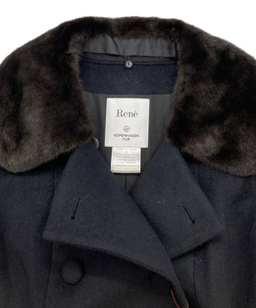 Rene（ルネ）Rene (ルネ) ミンクファー付ロングコート ブラック サイズ:SIZE 36の古着・服飾アイテム