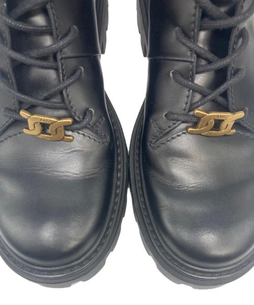 TOD'S（トッズ）TOD'S (トッズ) レザー コンバット ブーツ ブラック サイズ:36 1/2の古着・服飾アイテム