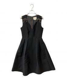 Kate Spade（ケイトスペード）の古着「ラインストーンリボン付ワンピース」｜ブラック