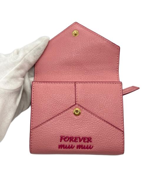 MIU MIU（ミュウミュウ）MIU MIU (ミュウミュウ) 3つ折り財布 ピンクの古着・服飾アイテム