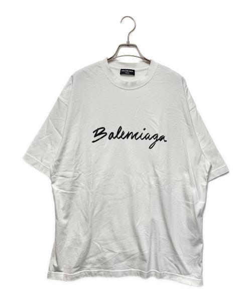 BALENCIAGA（バレンシアガ）BALENCIAGA (バレンシアガ) Logo Crewneck Shortsleeve T Shirt/ロゴクルーネックショートスリーブTシャツ ホワイト サイズ:Mの古着・服飾アイテム