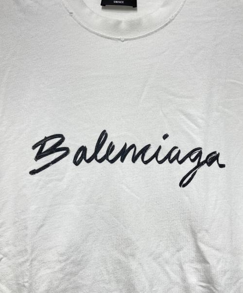 BALENCIAGA（バレンシアガ）BALENCIAGA (バレンシアガ) Logo Crewneck Shortsleeve T Shirt/ロゴクルーネックショートスリーブTシャツ ホワイト サイズ:Mの古着・服飾アイテム