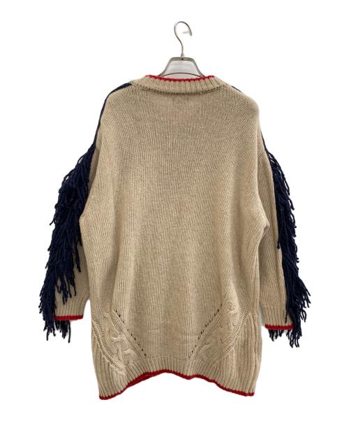 PAMEO POSE（パメオポーズ）PAMEO POSE (パメオポーズ) Fringe Sleeve Big Sweater ベージュ サイズ:SIZE Freeの古着・服飾アイテム