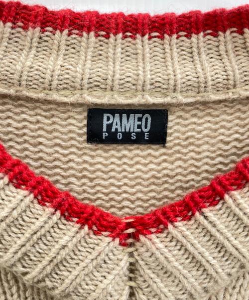 PAMEO POSE（パメオポーズ）PAMEO POSE (パメオポーズ) Fringe Sleeve Big Sweater ベージュ サイズ:SIZE Freeの古着・服飾アイテム