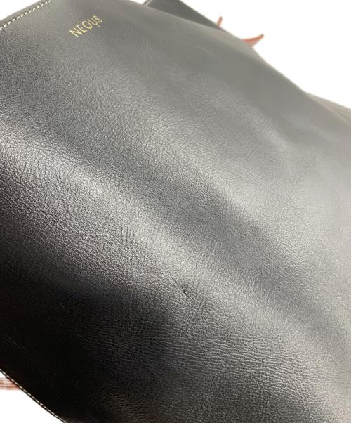 NEOUS（ネオアス）NEOUS (ネオアス) レザートートバッグ ブラック×ブラウンの古着・服飾アイテム