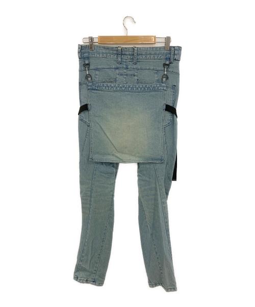 D.HYGEN（ディーハイゲン）D.HYGEN (ディーハイゲン) Bum Flap Distressed Denim Drop Crotch Slim Pants インディゴ サイズ:1の古着・服飾アイテム