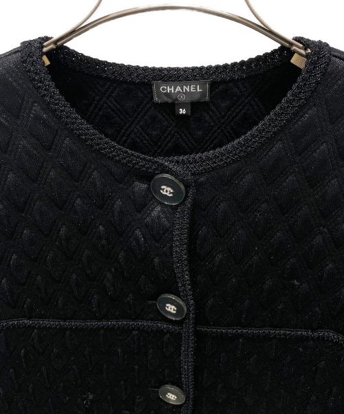 CHANEL（シャネル）CHANEL (シャネル) ココボタンノーカラージャケット ブラック サイズ:36の古着・服飾アイテム