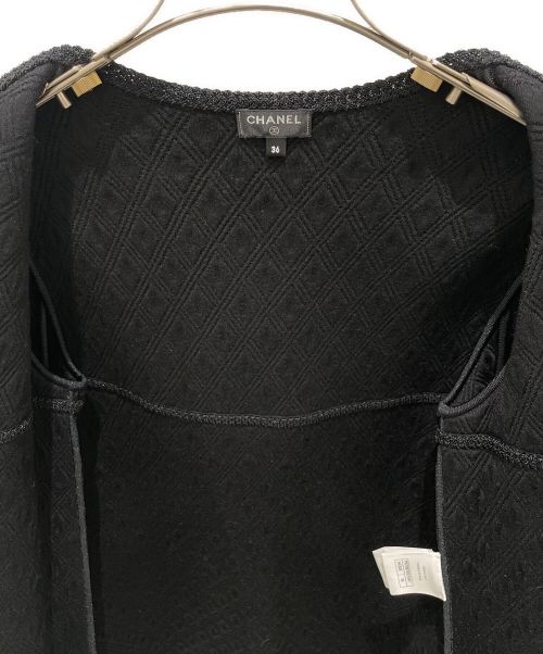 CHANEL（シャネル）CHANEL (シャネル) ココボタンノーカラージャケット ブラック サイズ:36の古着・服飾アイテム