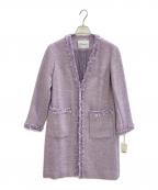 GRACE CONTINENTAL（グレースコンチネンタル）の古着「カラーツイードコート」｜パープル