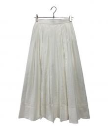 BLENHEIM（ブレンヘイム）の古着「オーガンジータックフレアスカート」｜ホワイト