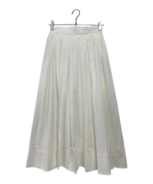 BLENHEIM（ブレンヘイム）BLENHEIM (ブレンヘイム) オーガンジータックフレアスカート ホワイト サイズ:Mの古着・服飾アイテム
