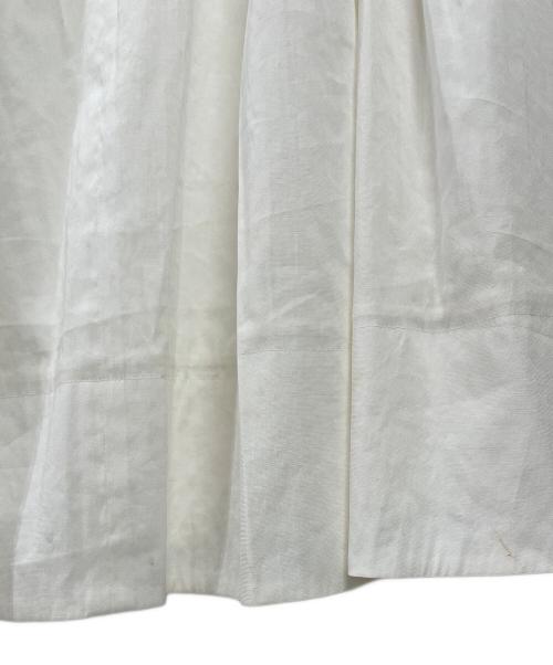 BLENHEIM（ブレンヘイム）BLENHEIM (ブレンヘイム) オーガンジータックフレアスカート ホワイト サイズ:Mの古着・服飾アイテム