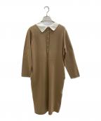 KUMIKYOKUクミキョク）の古着「Elena襟付き ニットワンピース」｜ベージュ