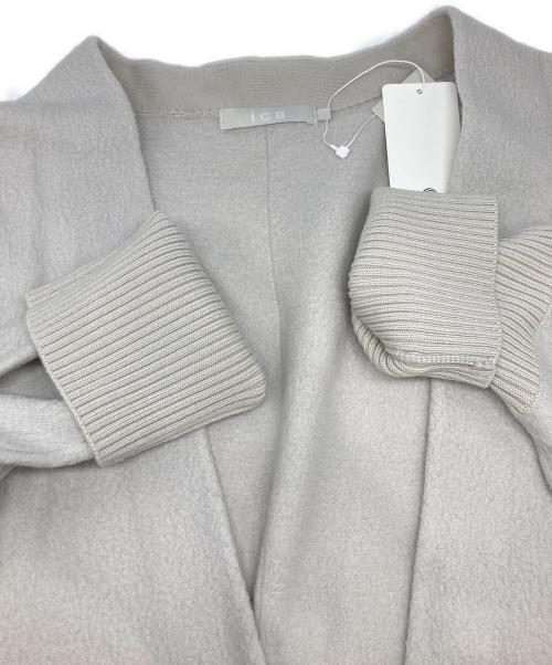 icB（アイシービー）icB (アイシービー) ミルドウール ロングカーディガン ライトグレー サイズ:Ⅼの古着・服飾アイテム