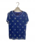 Y'sワイズ）の古着「ドット柄シアーカットソー」｜ブルー