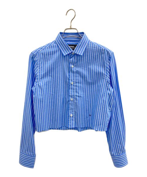 HOMME girls（オムガールズ）HOMME girls (オムガールズ) クロップドストライプシャツ ブルー サイズ:M 未使用品の古着・服飾アイテム