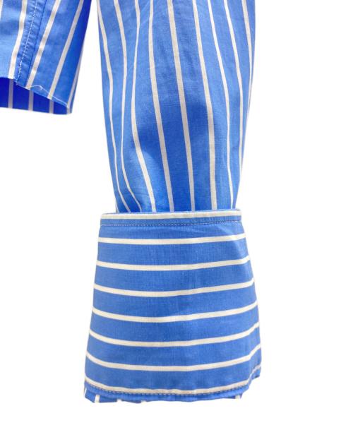 HOMME girls（オムガールズ）HOMME girls (オムガールズ) クロップドストライプシャツ ブルー サイズ:M 未使用品の古着・服飾アイテム